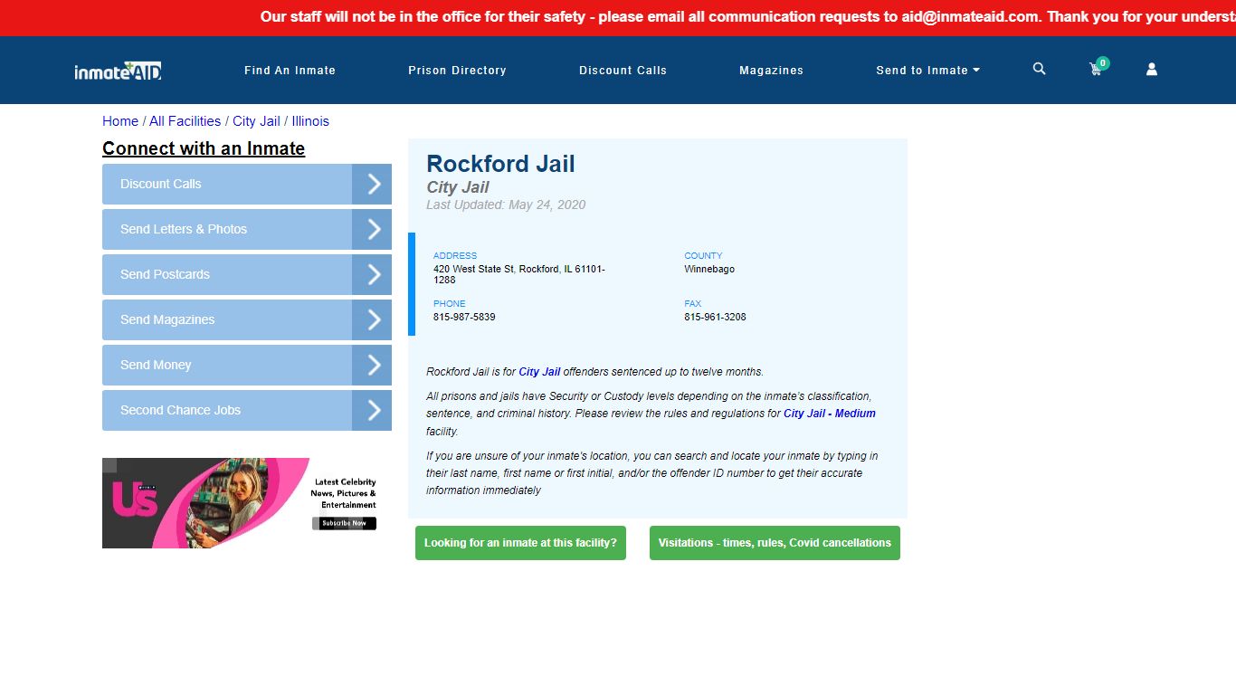 Rockford Jail | Inmate Locator